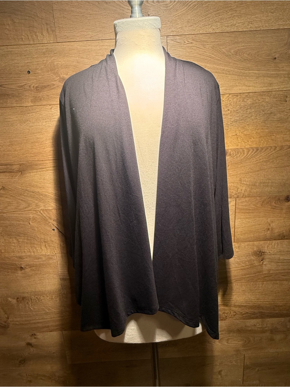 Women's Open-Front Draped Cardigan in Charcoal